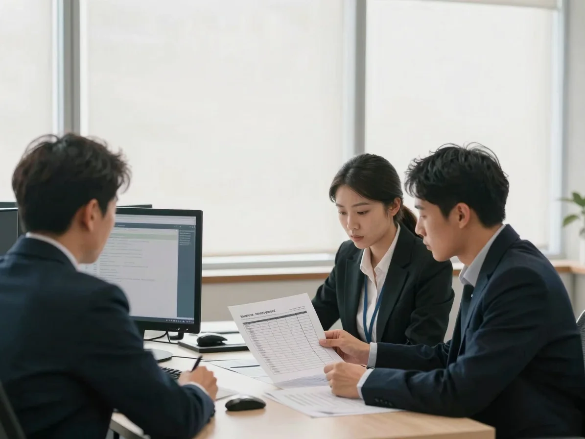 Editorial corporate photography, soft window daylight, neutral pa